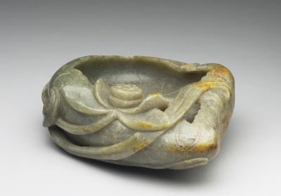 图片[2]-Jade brush washer in the shape of a lotus leaf, Qing dynasty (1644-1911)-China Archive